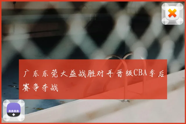 广东东莞大益战胜对手晋级CBA季后赛争夺战
